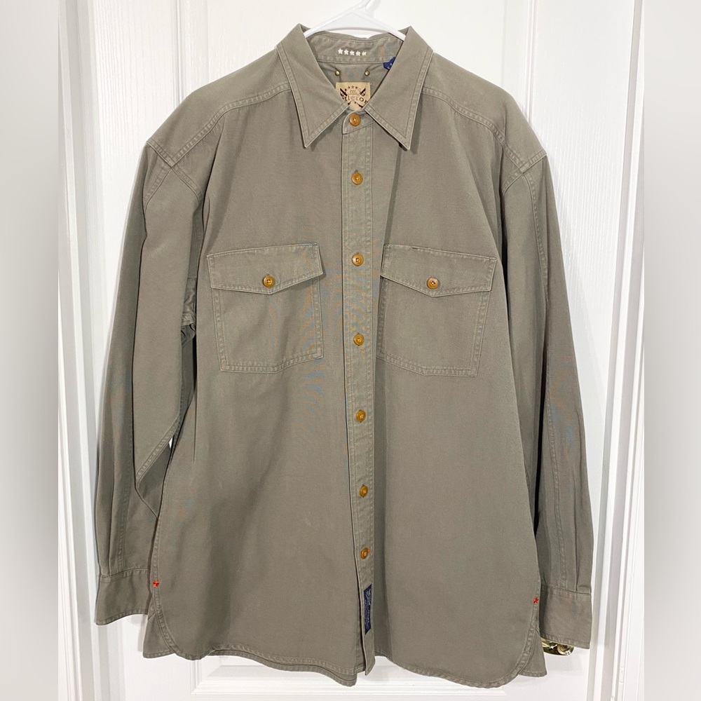 90s Col. Littleton Field Shirt HONG KONG MADE Vintage Green Men’s Large